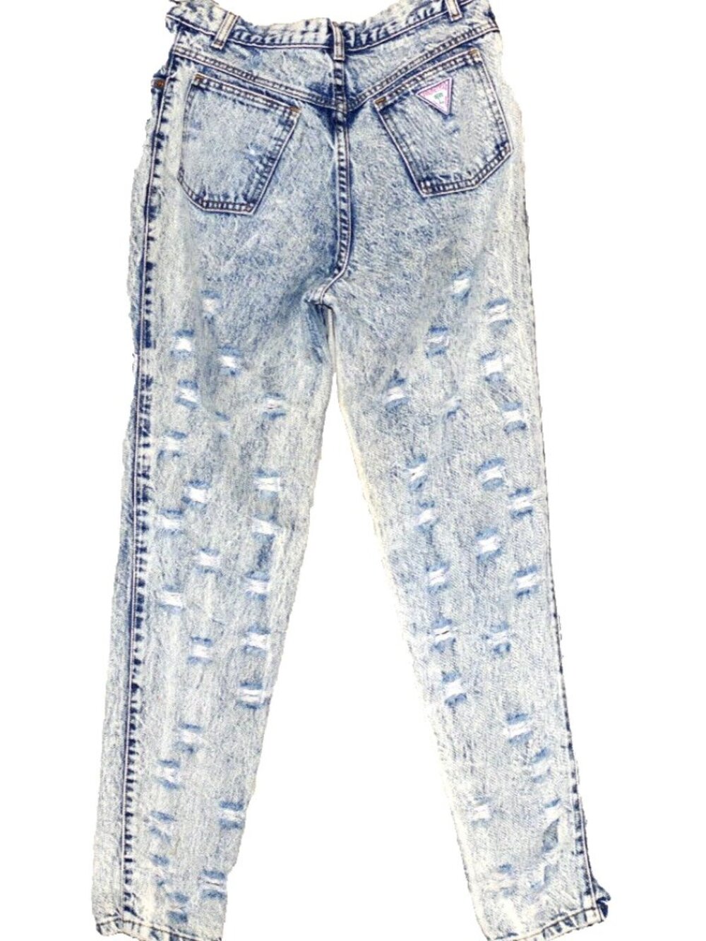 Palmetto's Vintage Acid Wash High-Rise Distressed Women’s Ripped Jeans Sz 7 90s